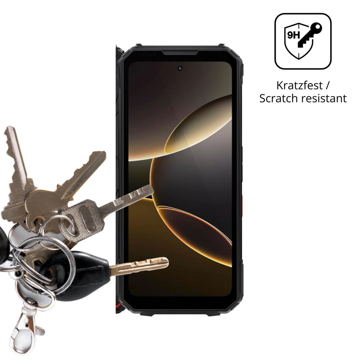dipos Displayschutz für DOOGEE V Max LR 5G, transparente Oberfläche, perfekte Passform auch für die Rundungen