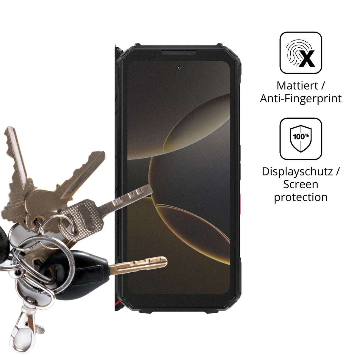 dipos Displayschutz für DOOGEE V Max LR 5G, mattierte Oberfläche, Blickschutzfilter und perfekter Passform
