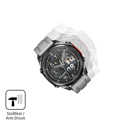 Schutz gegen Kratzer auf dem Doogee Anywise W1 Pro Glas durch Schlüssel, Stöße gegen die Tischkante oder Stürze