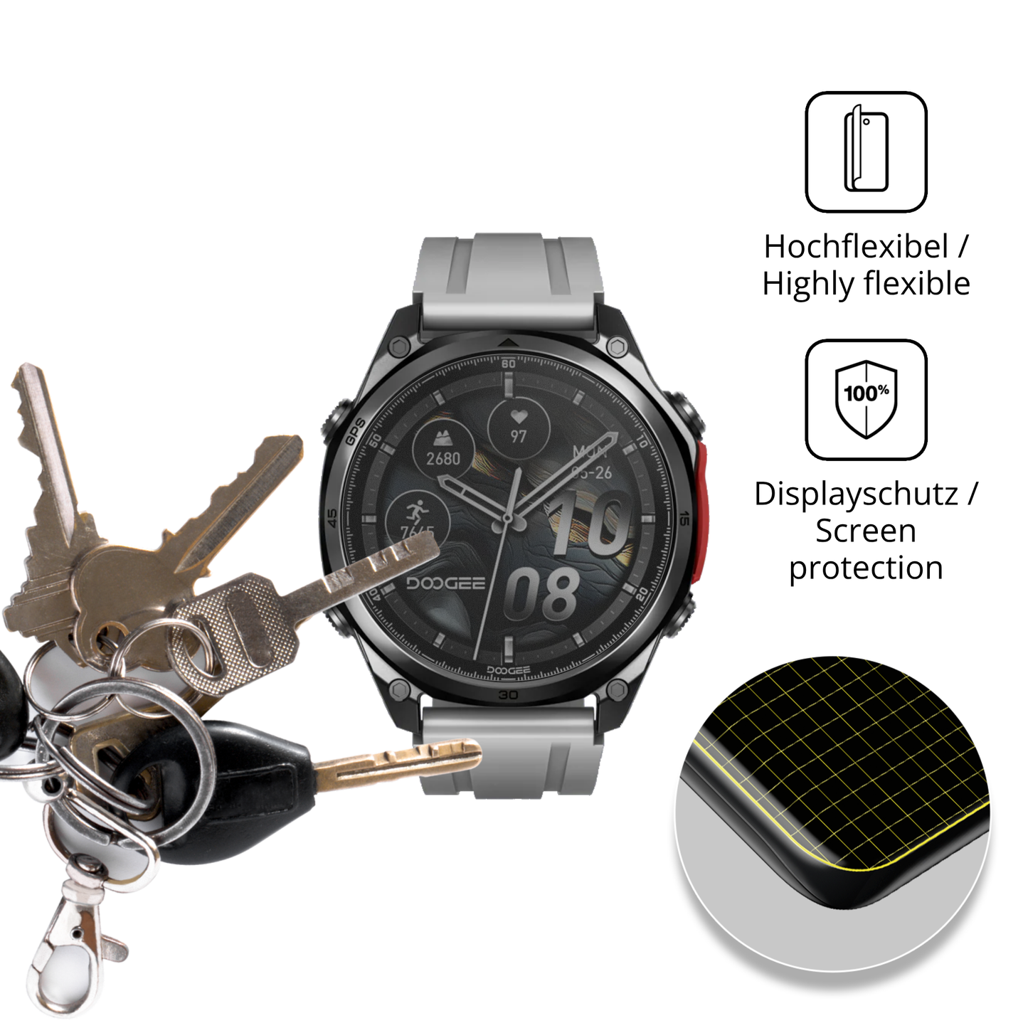 dipos Displayschutz für Doogee Anywise W1 Pro, mit Blickschutzfilter und perfekter Passform auch für die Rundungen