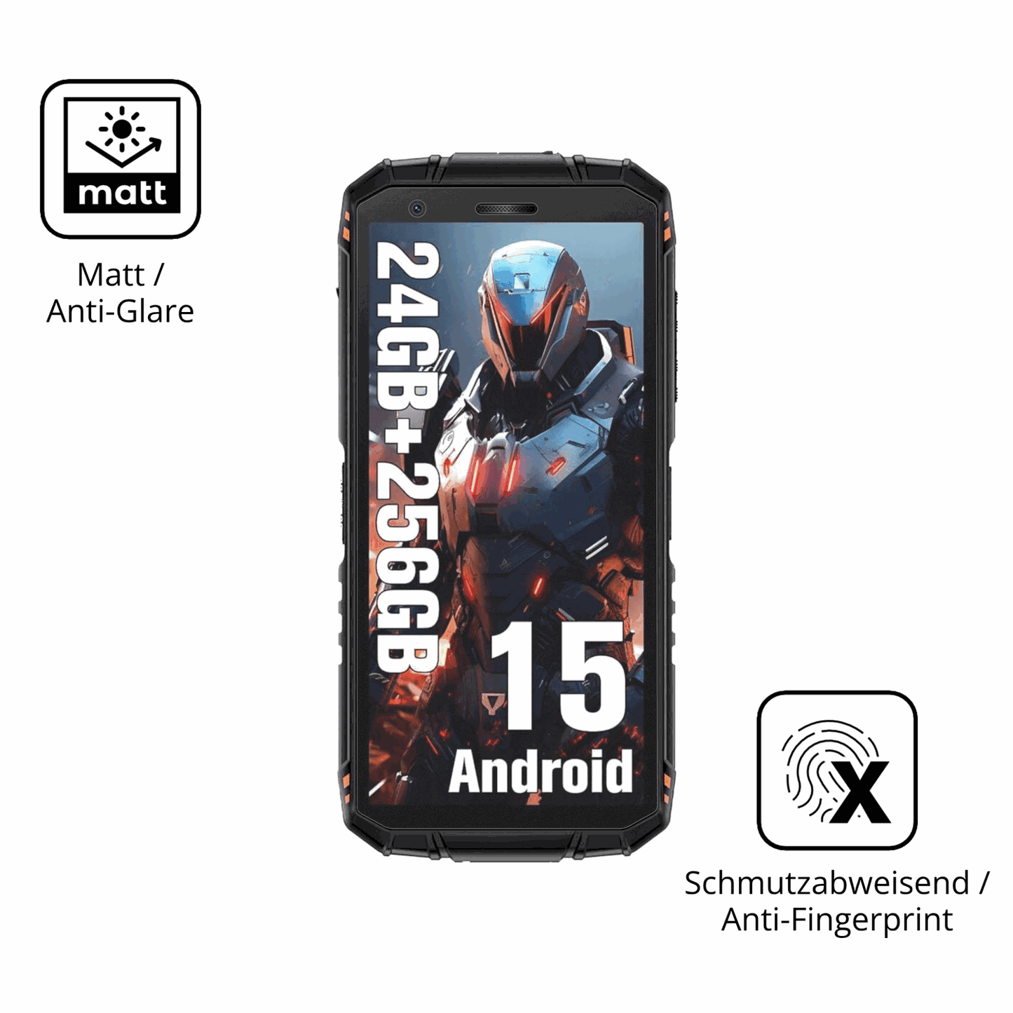 Dünne und entspiegelnde Folie passend zugeschnitten für DOOGEE Fire 3 Ultra