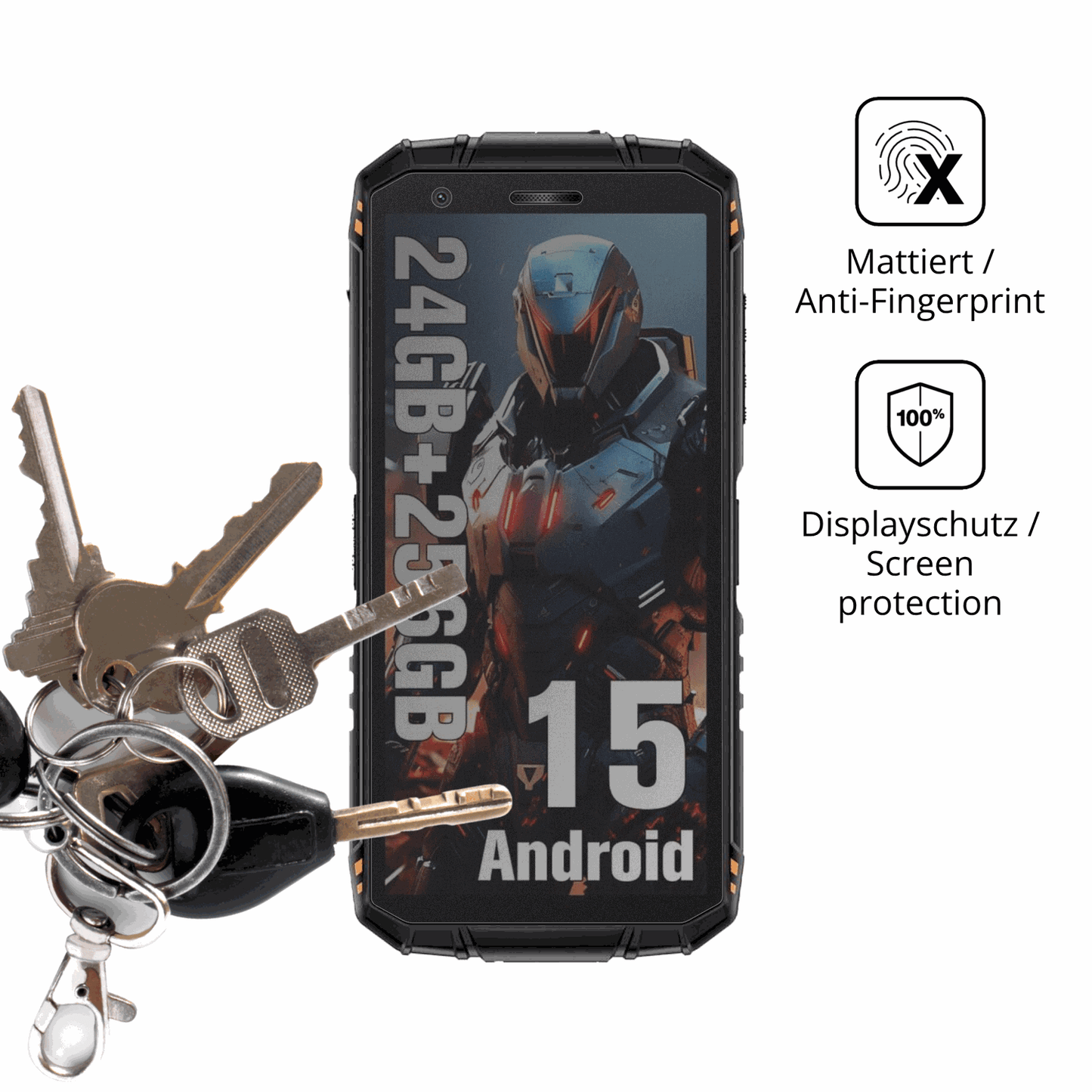 dipos Displayschutz für DOOGEE Fire 3 Ultra, mattierte Oberfläche, Blickschutzfilter und perfekter Passform