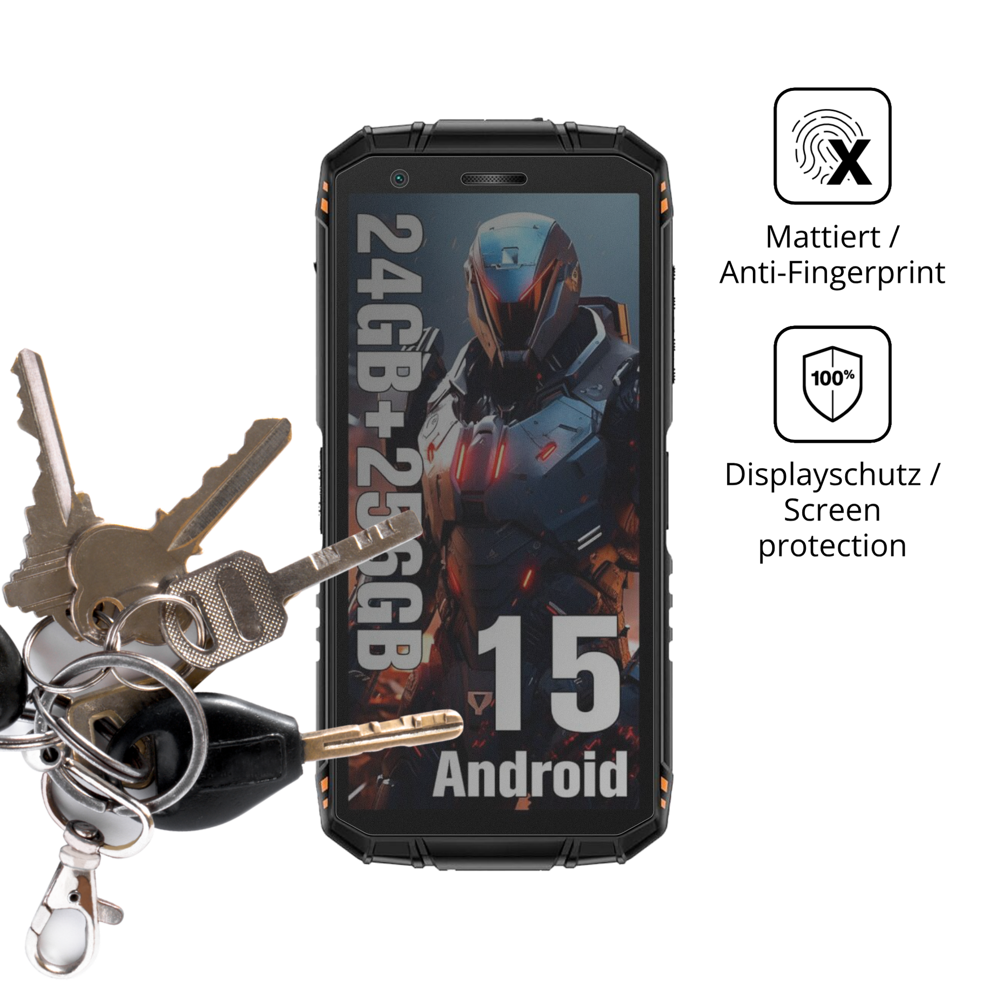 dipos Displayschutz für DOOGEE Fire 3 Ultra, mattierte Oberfläche, Blickschutzfilter und perfekter Passform