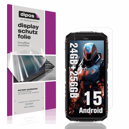 Klare Displayschutzfolie von dipos passend für DOOGEE Fire 3 Ultra, präziser Zuschnitt und blasenfrei montiert