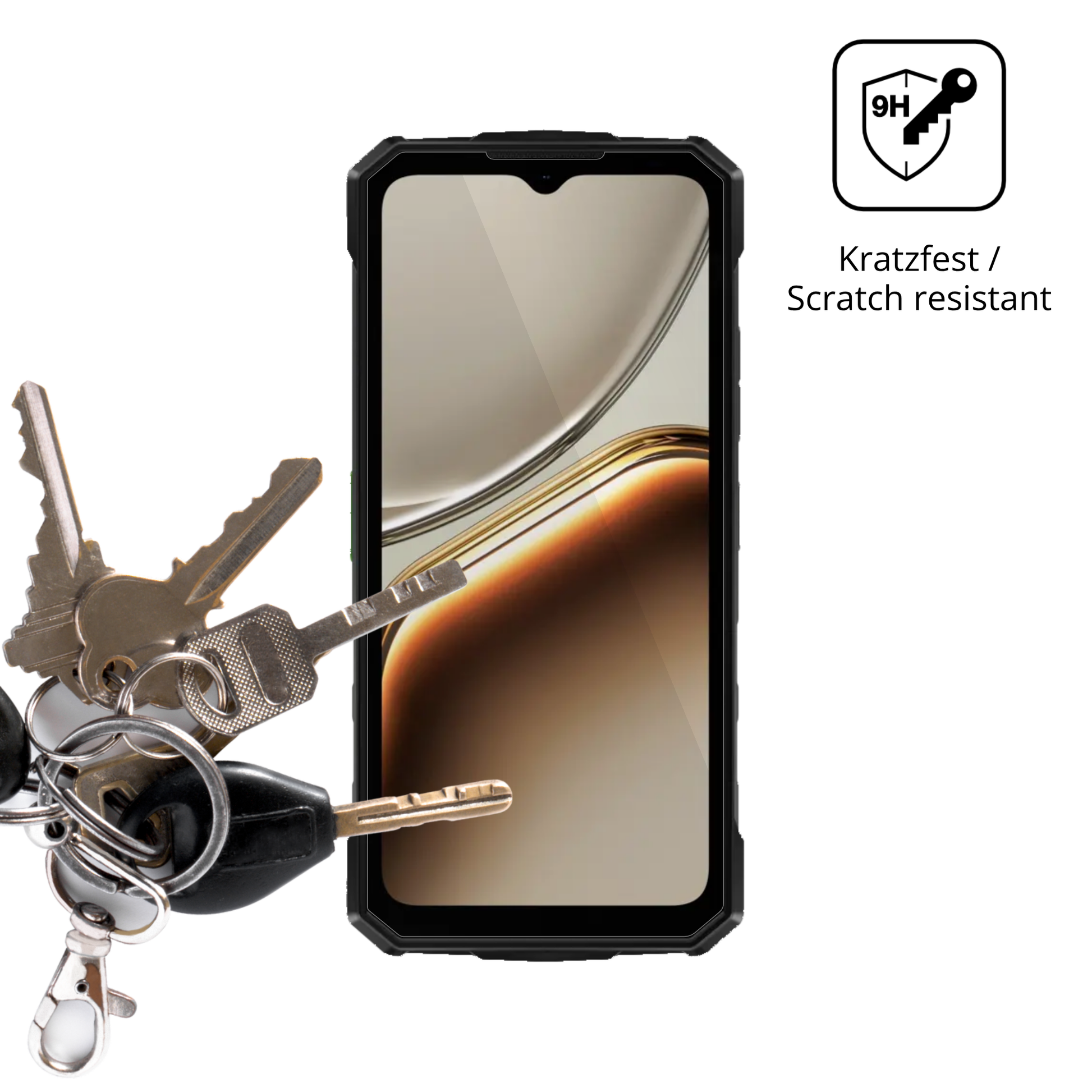 dipos Displayschutz für DOOGEE Fire 5 Pro, transparente Oberfläche, perfekte Passform auch für die Rundungen