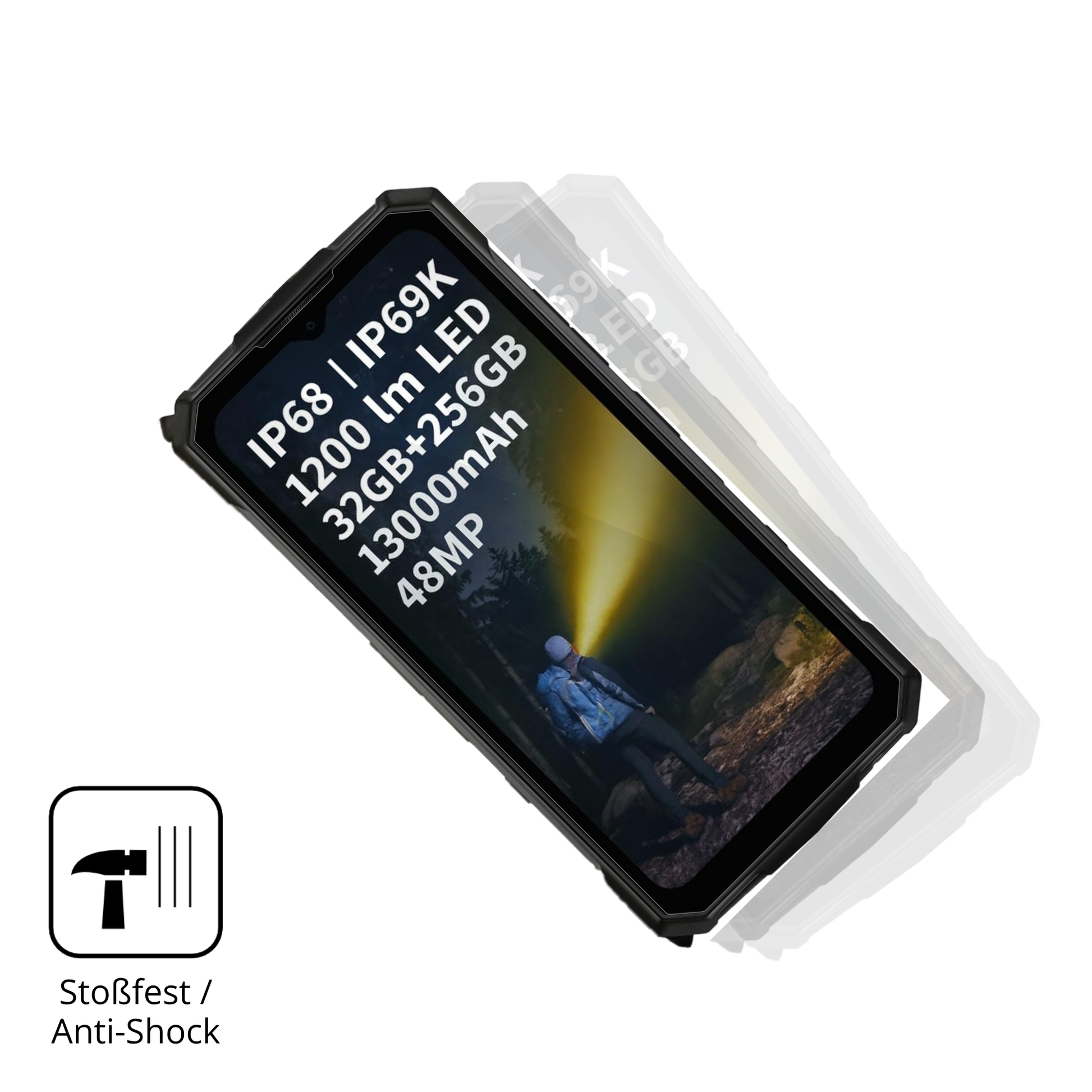Schutz gegen Kratzer auf dem DOOGEE Fire 5 Ultra Glas durch Schlüssel, Stöße gegen die Tischkante oder Stürze