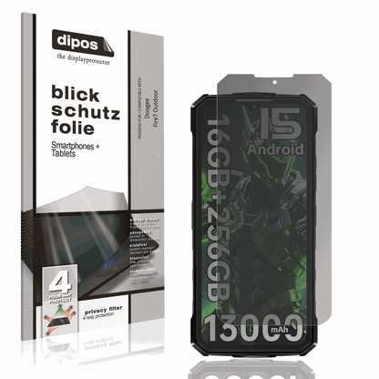 Blickschutzfolie für Doogee Fire7 Outdoor matt Schutzfolie Privacy