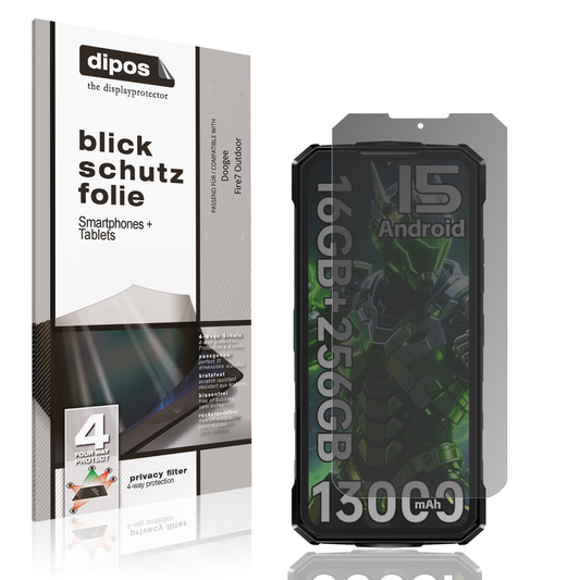 Blickschutzfolie für Doogee Fire7 Outdoor matt Schutzfolie Privacy