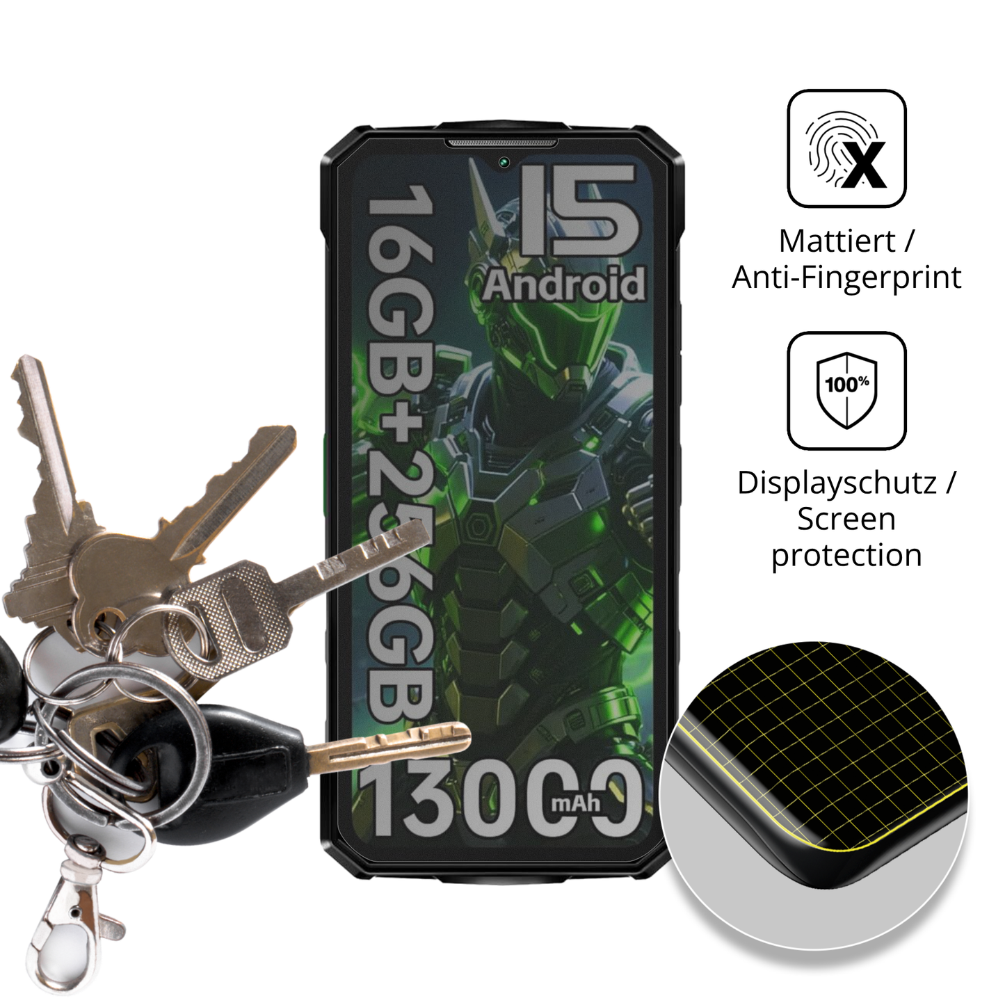 Blickschutzfolie für Doogee Fire7 Outdoor matt Schutzfolie Privacy