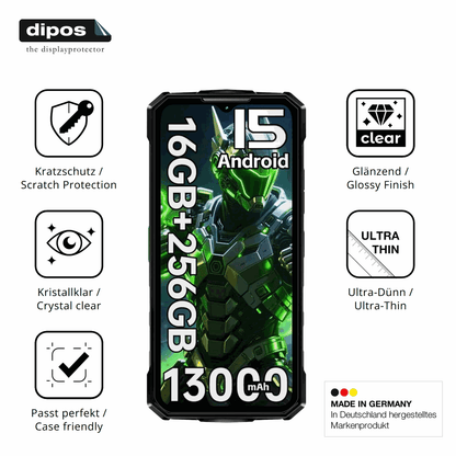 4x Schutzfolie klar für Doogee Fire7 Outdoor Display-Schutzfolie