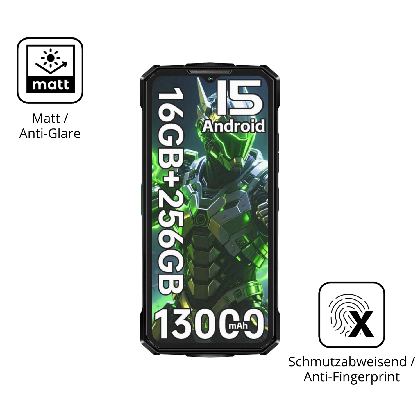 2x 9H Schutzfolie matt für Doogee Fire7 Outdoor Panzerfolie