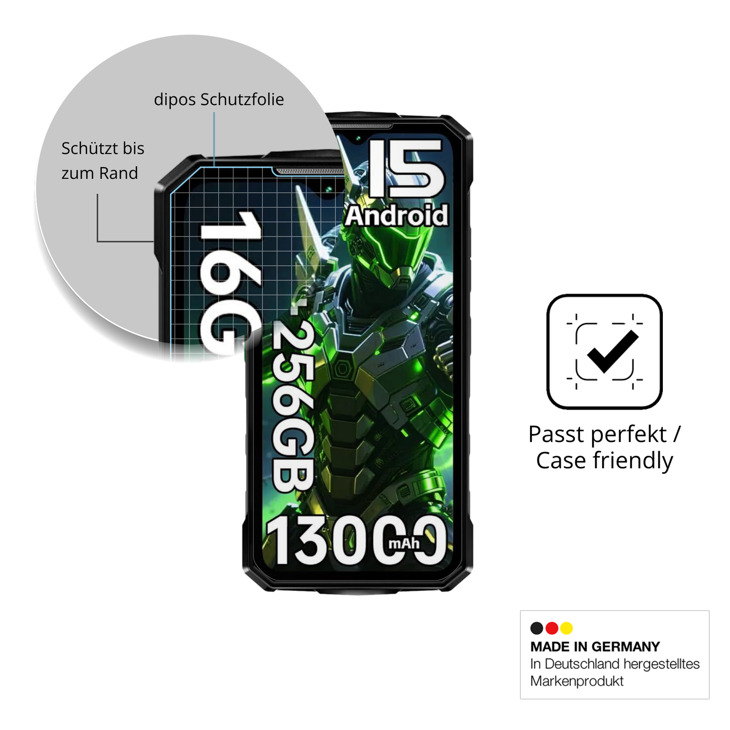 2x 9H Schutzfolie für Doogee Fire7 Outdoor Panzerfolie