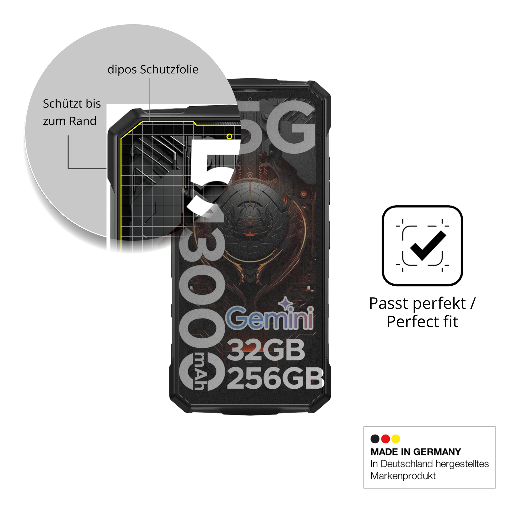 Schutz gegen Kratzer auf dem DOOGEE Fire 7 Pro Glas durch Schlüssel oder Ähnliches
