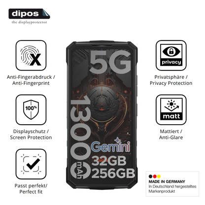 Privatsphäre-Schutz durch Sichtschutz-Folie passend zugeschnitten für DOOGEE Fire 7 Pro