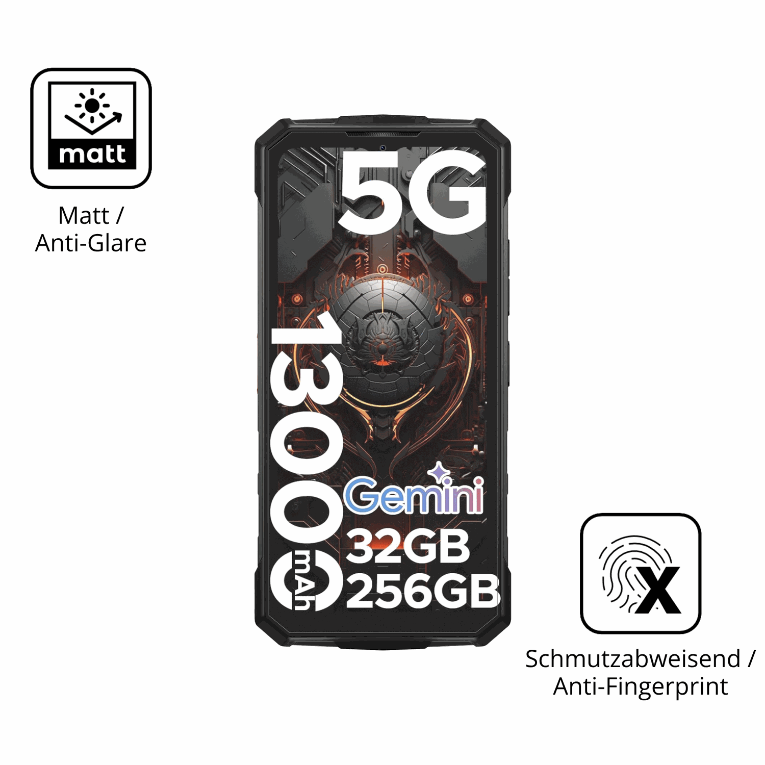 9H Hartbeschichtete, flexible Folie passend zugeschnitten für DOOGEE Fire 7 Pro