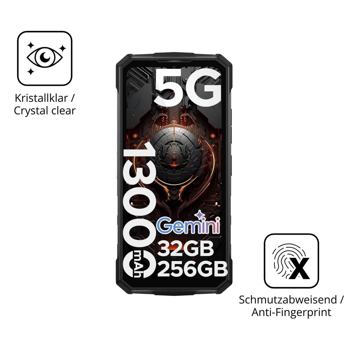 Flexible TPU-Folie passend zugeschnitten für DOOGEE Fire 7 Pro, vollständige Abdeckung