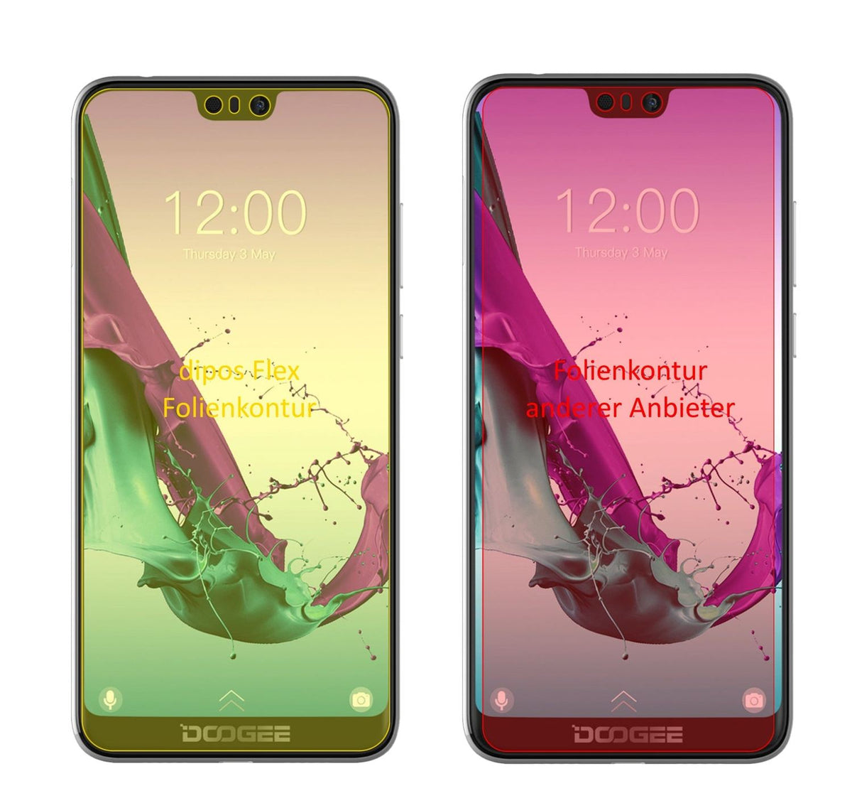 2x 3D Full Cover Schutzfolie für Doogee N10