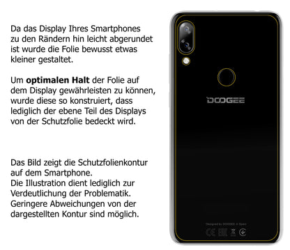 2x Schutzfolie klar für Doogee N10 Rückseite Display-Schutzfolie