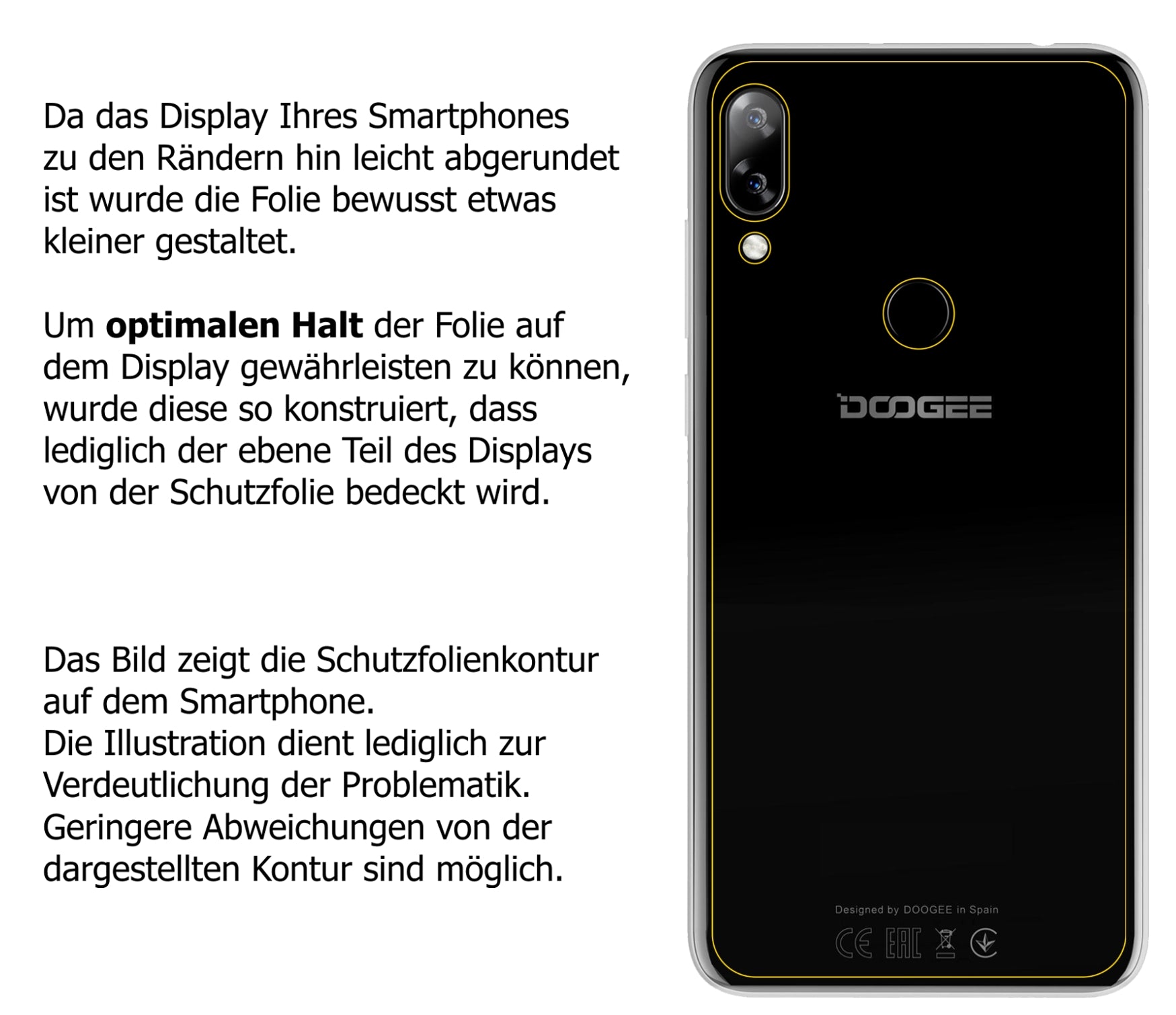 Dünne und klare Folie passend zugeschnitten für Doogee N10 Rückseite