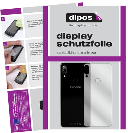 2x Schutzfolie klar für Doogee N10 Rückseite Display-Schutzfolie