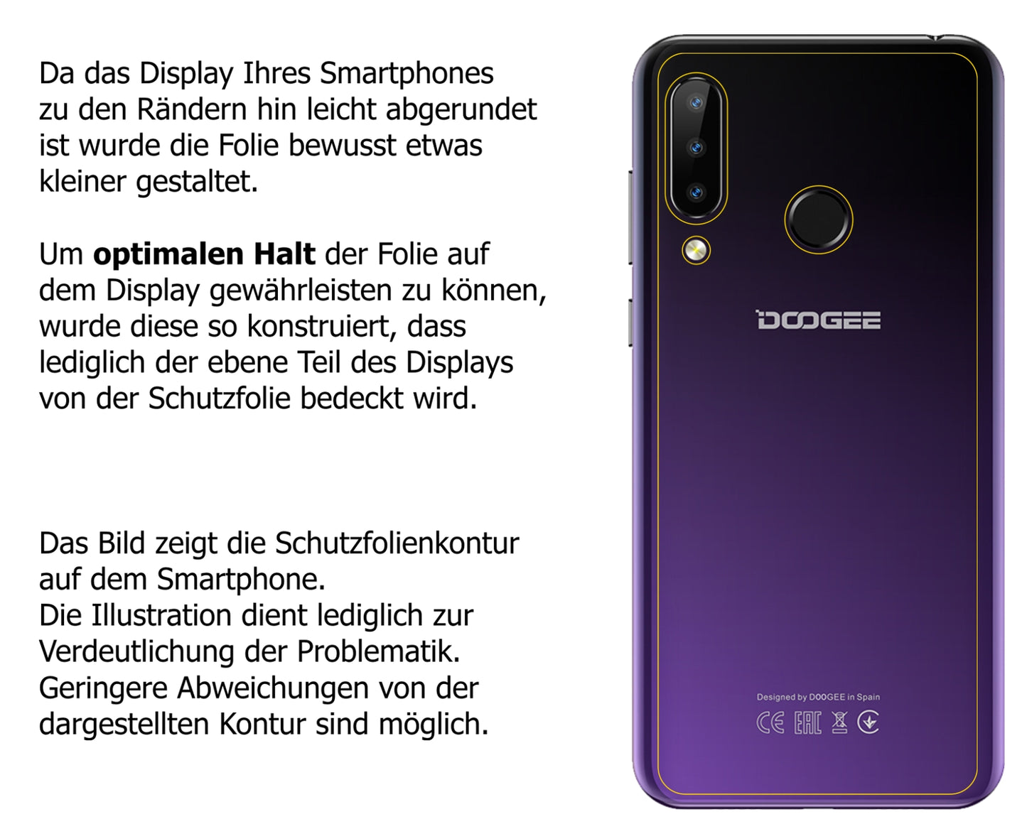 dipos Displayschutz für Doogee N20 Rückseite, mattierte Oberfläche, robuste Festigkeit und perfekte Passform