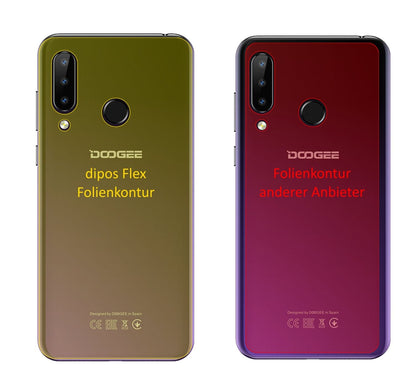 3x 3D Full Cover Schutzfolie für Doogee N20 Rückseite