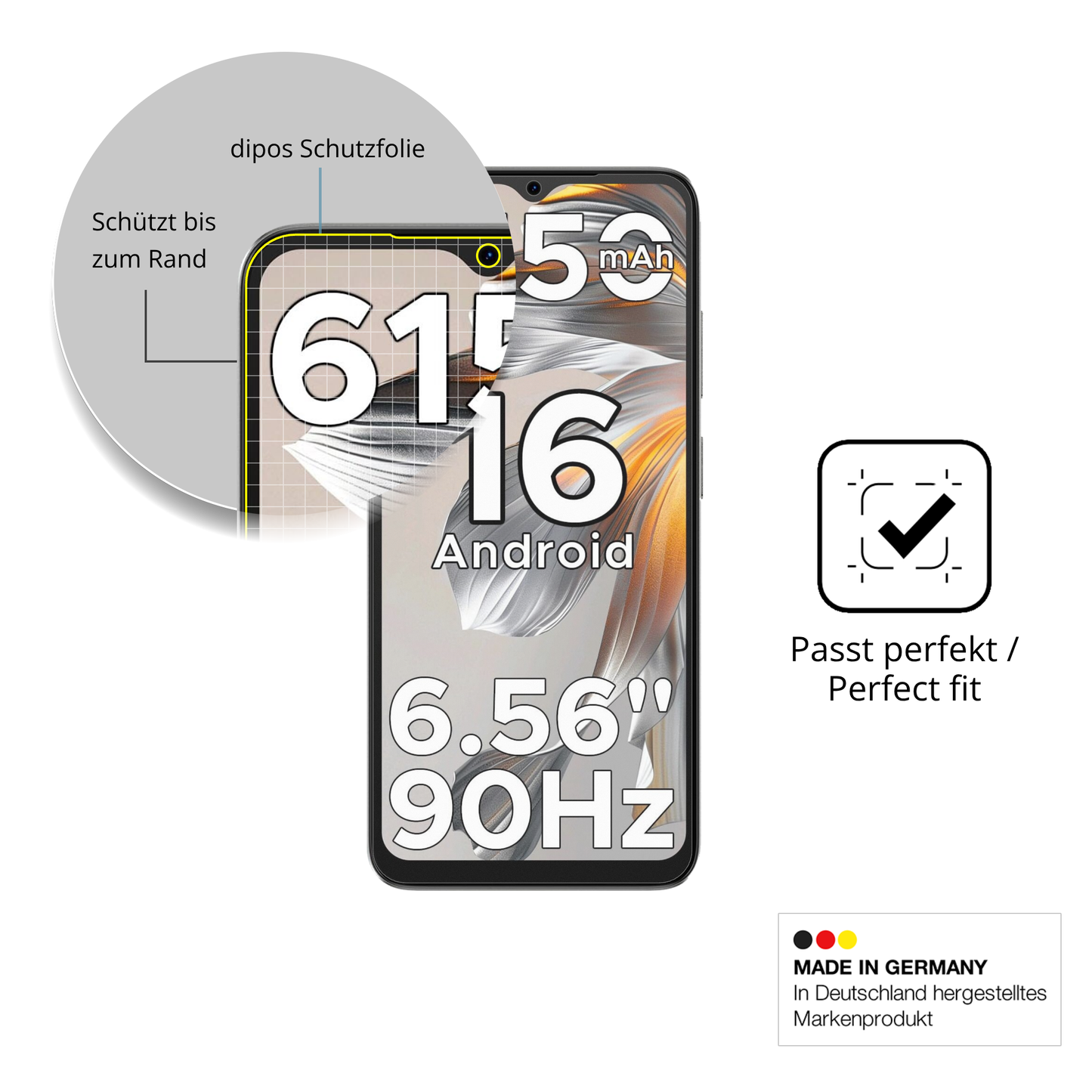 2x Full Cover Schutzfolie matt für Doogee Note 56