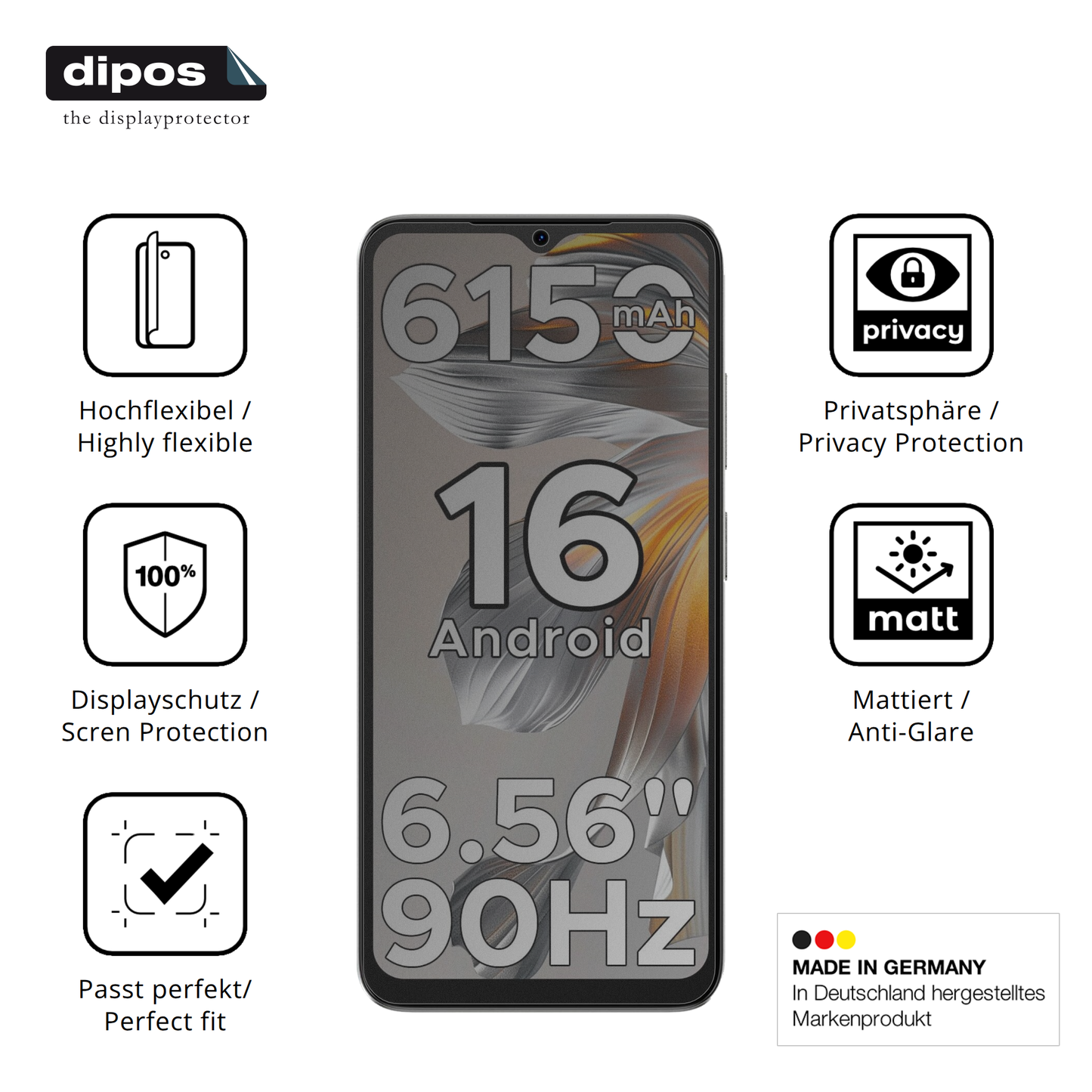 Full Cover Privacy Blickschutzfolie für Doogee Note 56