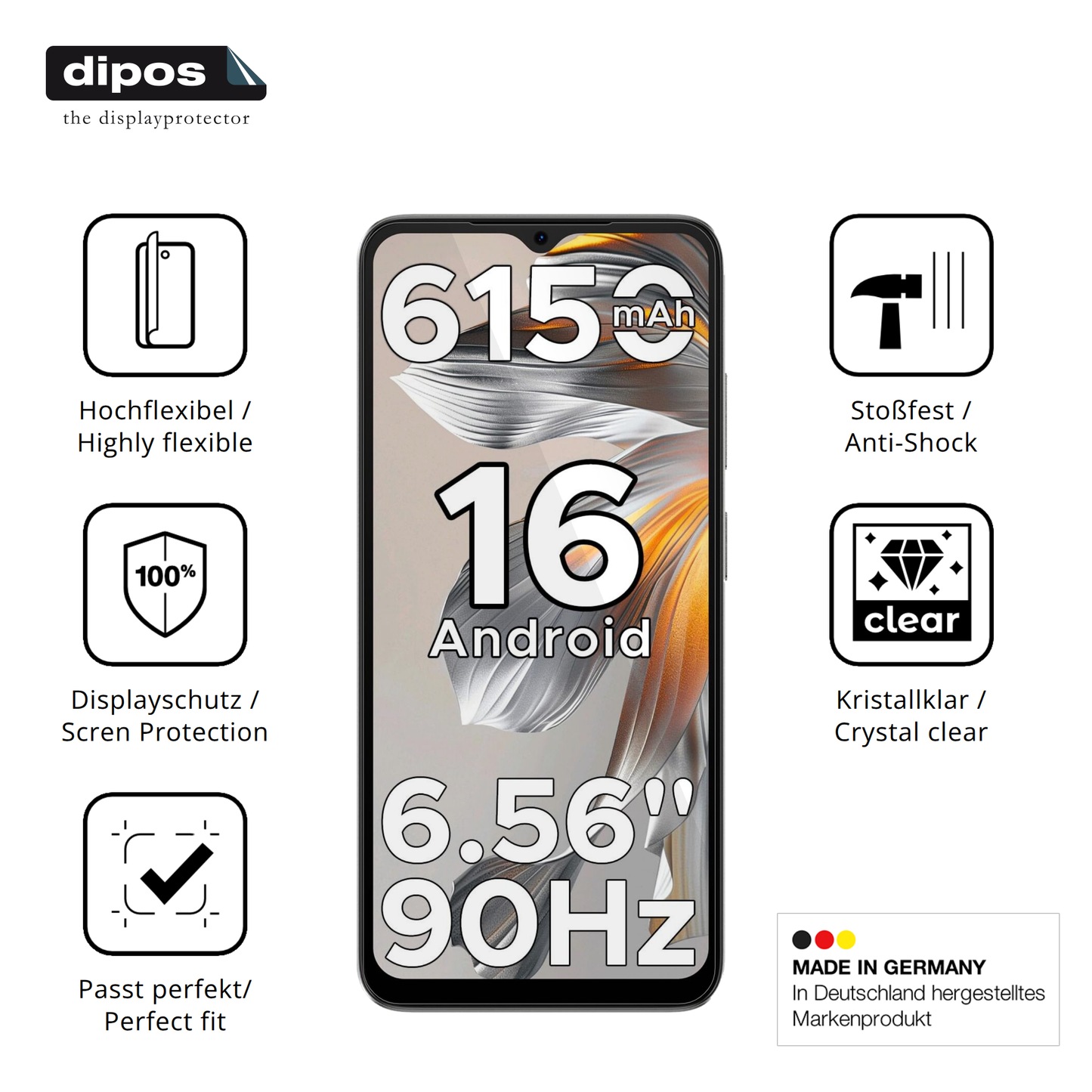 2x 3D Full Cover Schutzfolie für Doogee Note 56