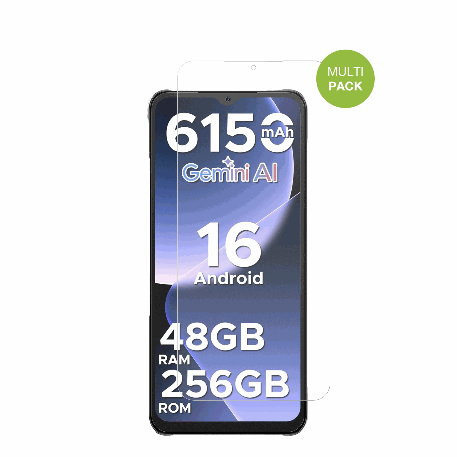 DOOGEENote 56 Plus mit aufgebrachter dipos Displayschutzfolie, die lästige Fingerabdrücke minimiert