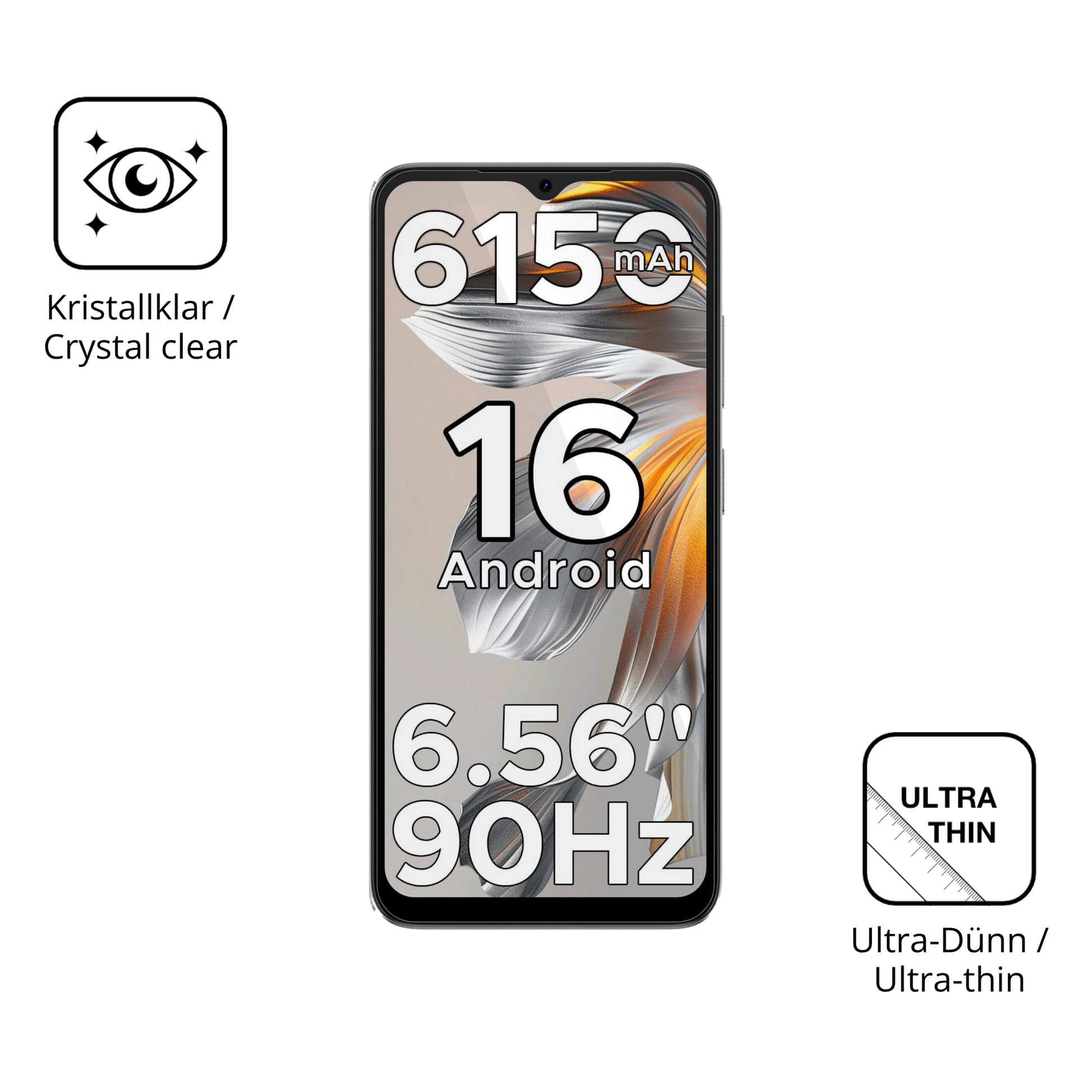 Dünne und klare Folie passend zugeschnitten für DOOGEE Note 56X