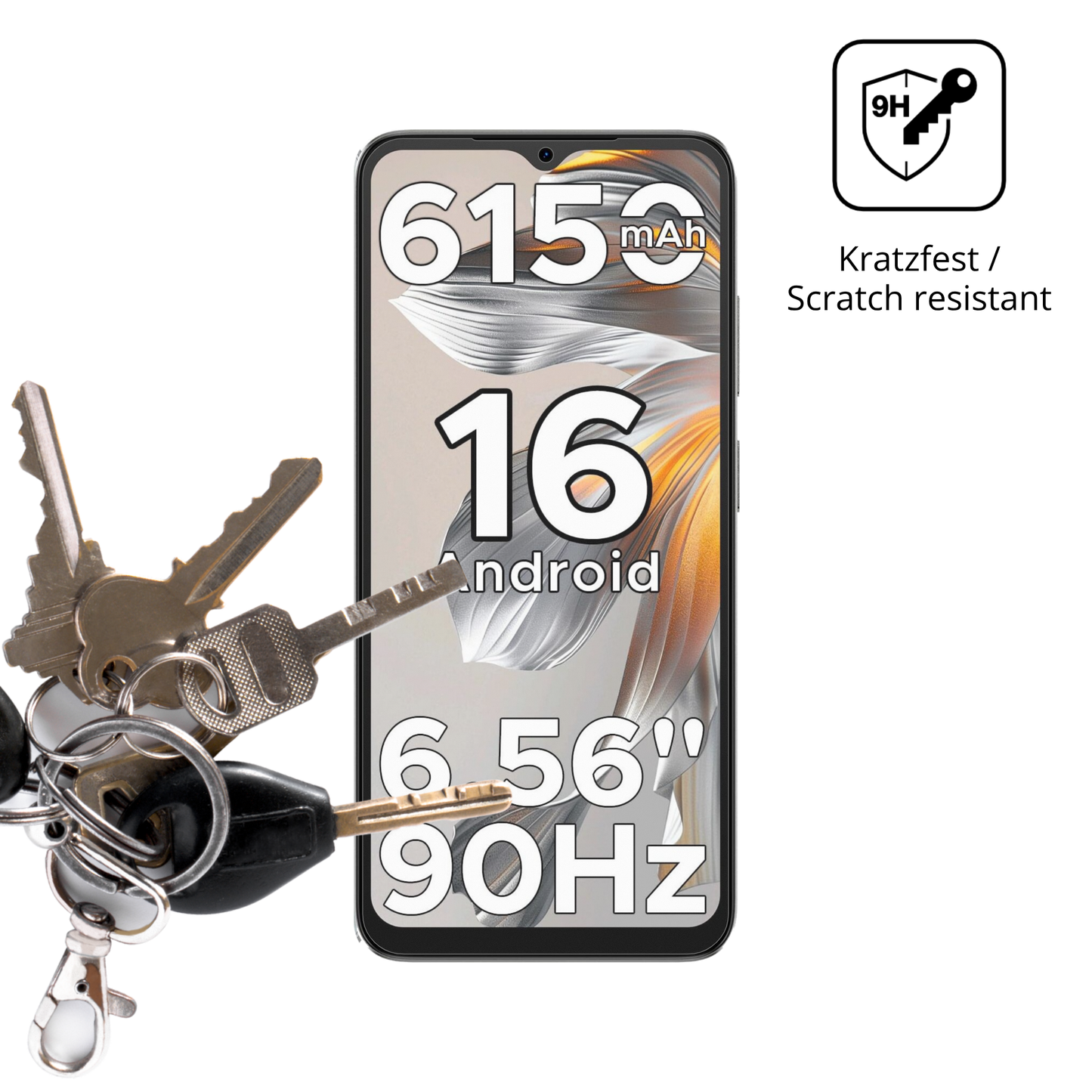 dipos Displayschutz für DOOGEE Note 56X, mattierte Oberfläche, robuste Festigkeit und perfekte Passform