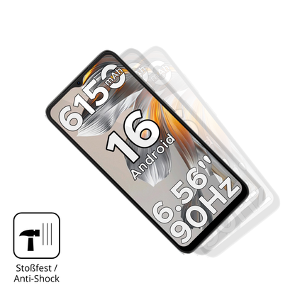 Schutz gegen Kratzer auf dem DOOGEE Note 56X Glas durch Schlüssel, Stöße gegen die Tischkante oder Stürze