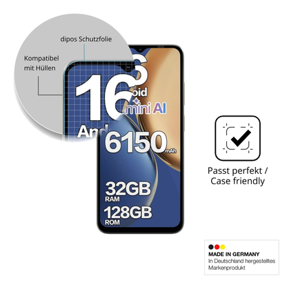 Schutzfolie mit optimaler Passform, zur Verwendung mit Hüllen geeignet