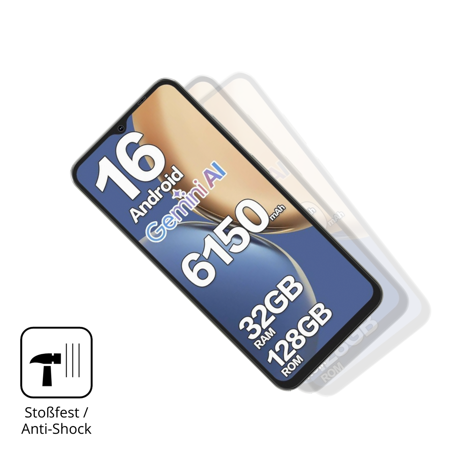 Schutz gegen Kratzer auf dem Doogee Note 56X Pro Glas durch Schlüssel, Stöße gegen die Tischkante oder Stürze