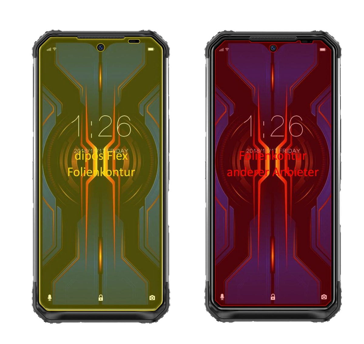 2x 3D Full Cover Schutzfolie für Doogee S95 Pro