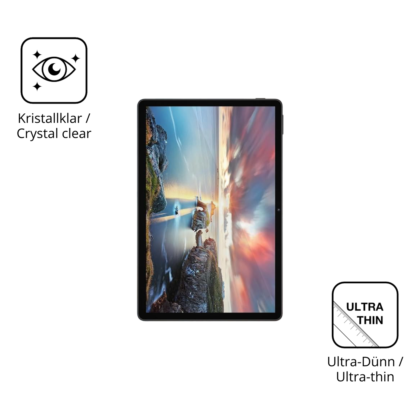 Dünne und klare Folie passend zugeschnitten für DOOGEE Tab A9 Pro