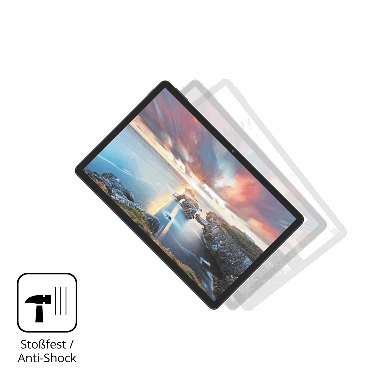 Schutz gegen Kratzer auf dem DOOGEE Tab A9 Pro Glas durch Schlüssel, Stöße gegen die Tischkante oder Stürze