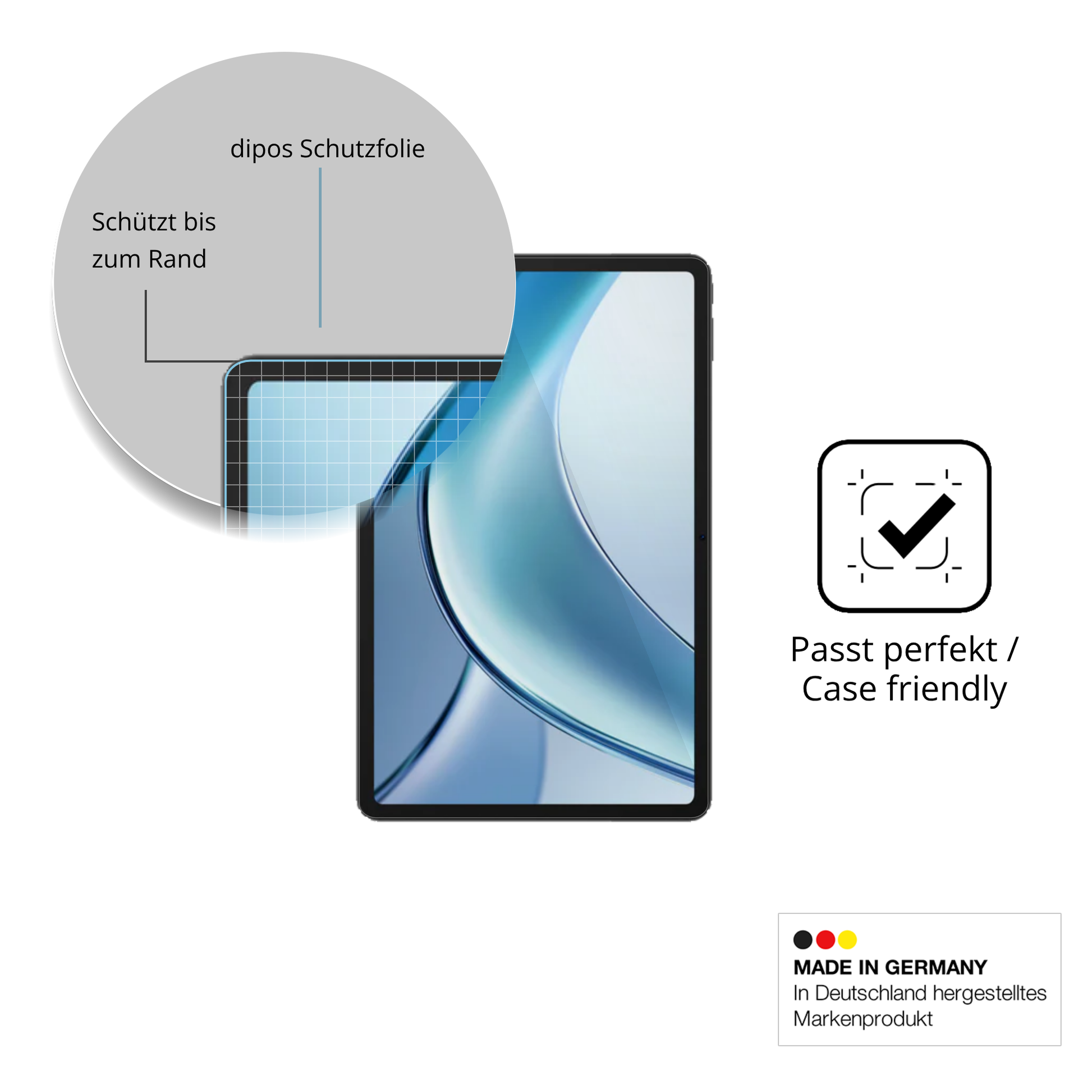 Besonders flexibler Displayschutz mit Anti-Shock-Schicht im Materialmix