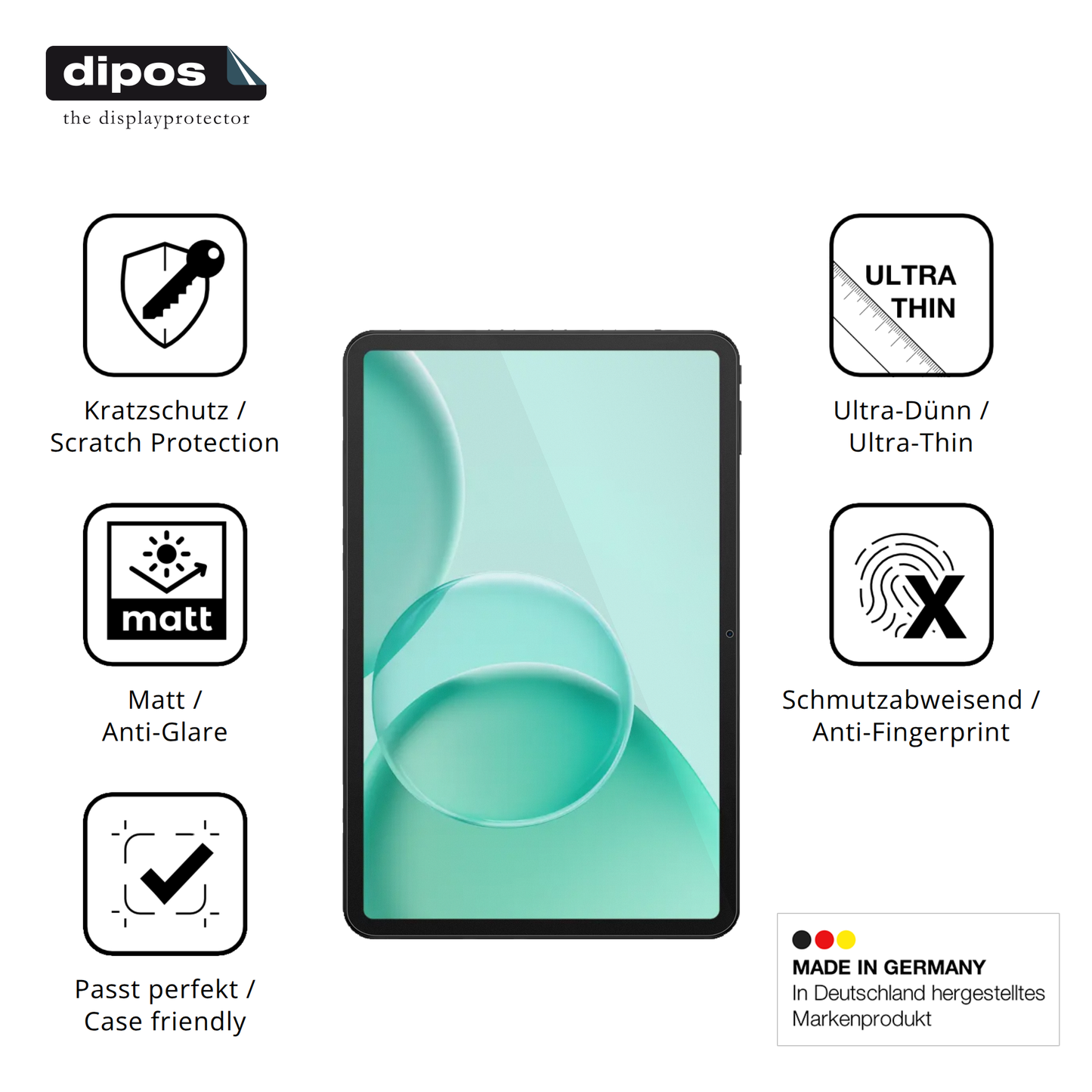 2x Schutzfolie matt für DOOGEE TAB G6+ Display-Schutzfolie