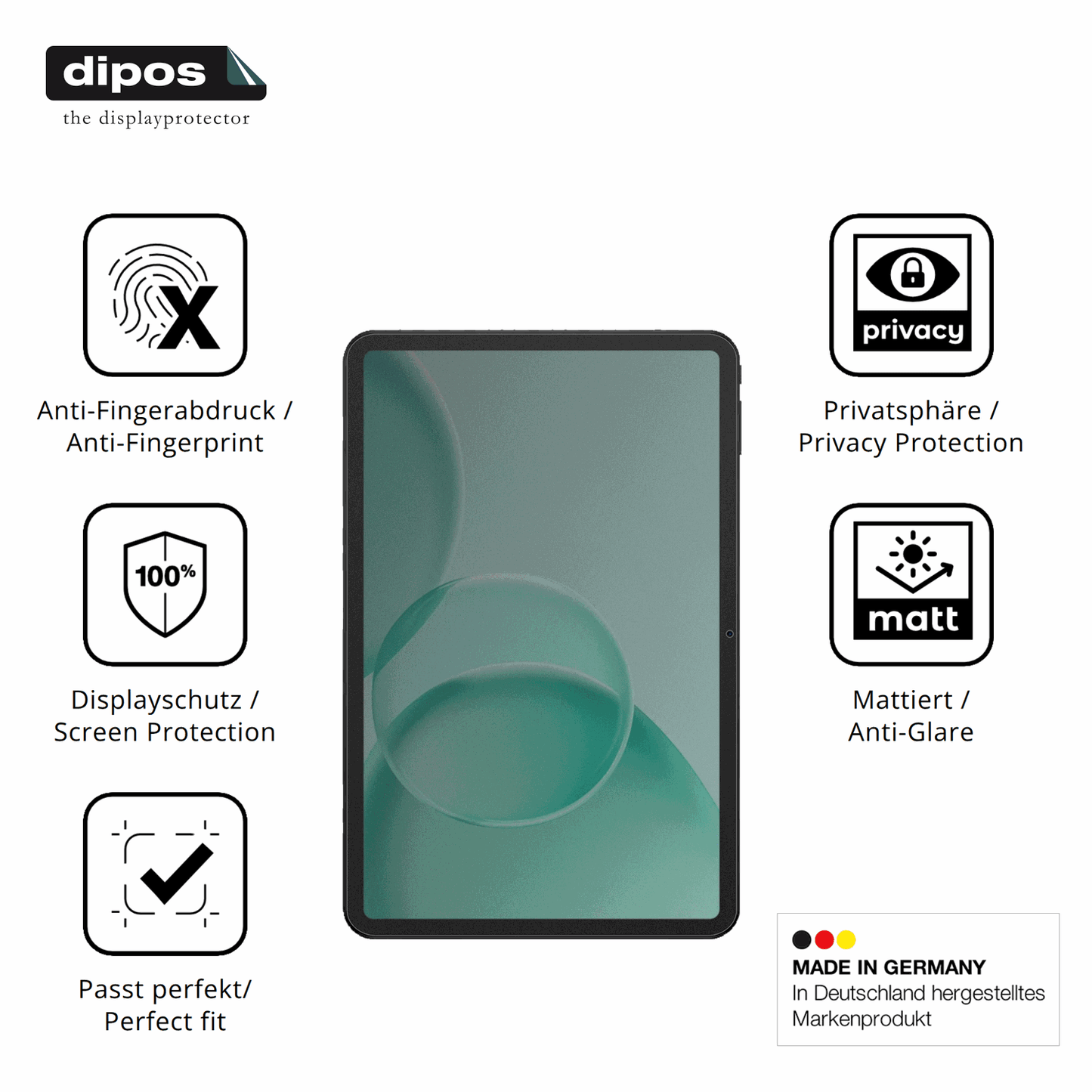 Privatsphäre-Schutz durch Sichtschutz-Folie passend zugeschnitten für doogeetab g6 max