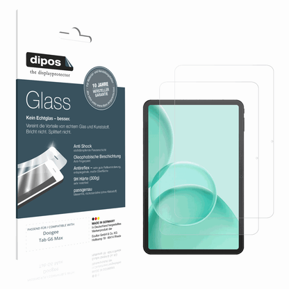 Matte Displayschutzfolie von dipos passend für doogeetab g6 max, 9H kratzfest und blasenfrei montiert