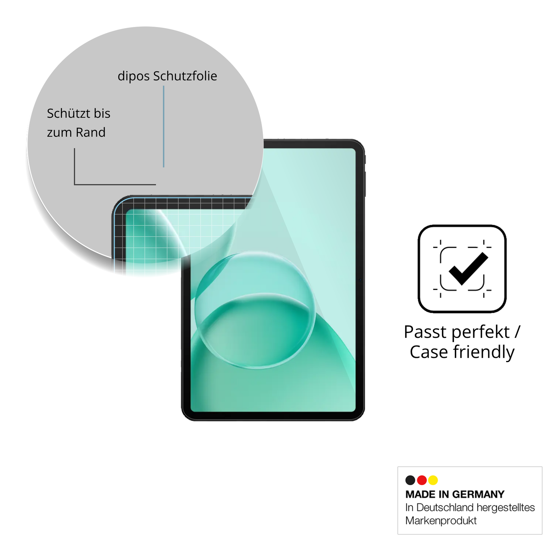 Besonders flexibler Displayschutz mit Anti-Shock-Schicht im Materialmix