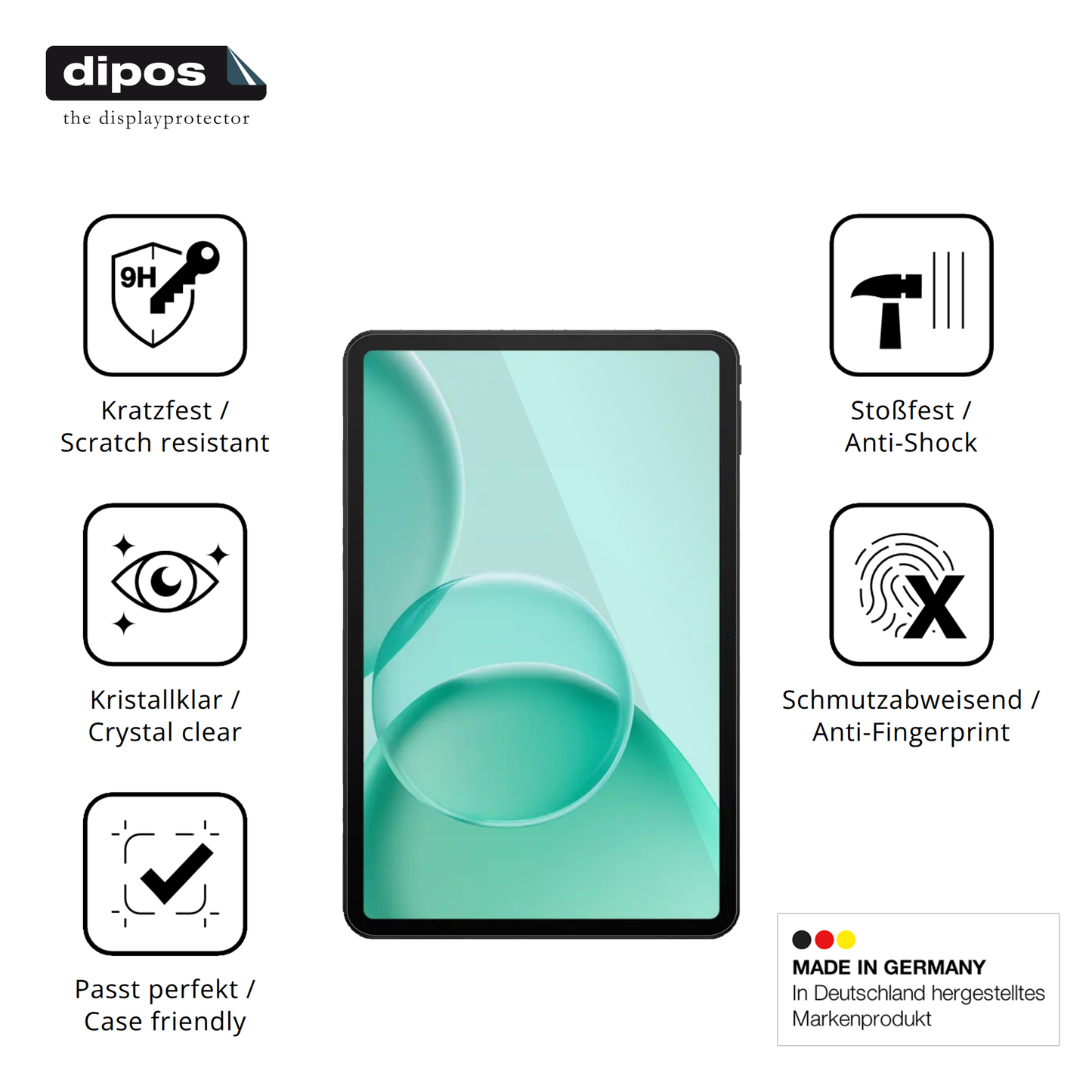 Displayschutz hergestellt in Deutschland, höchste Qualität made in Germany