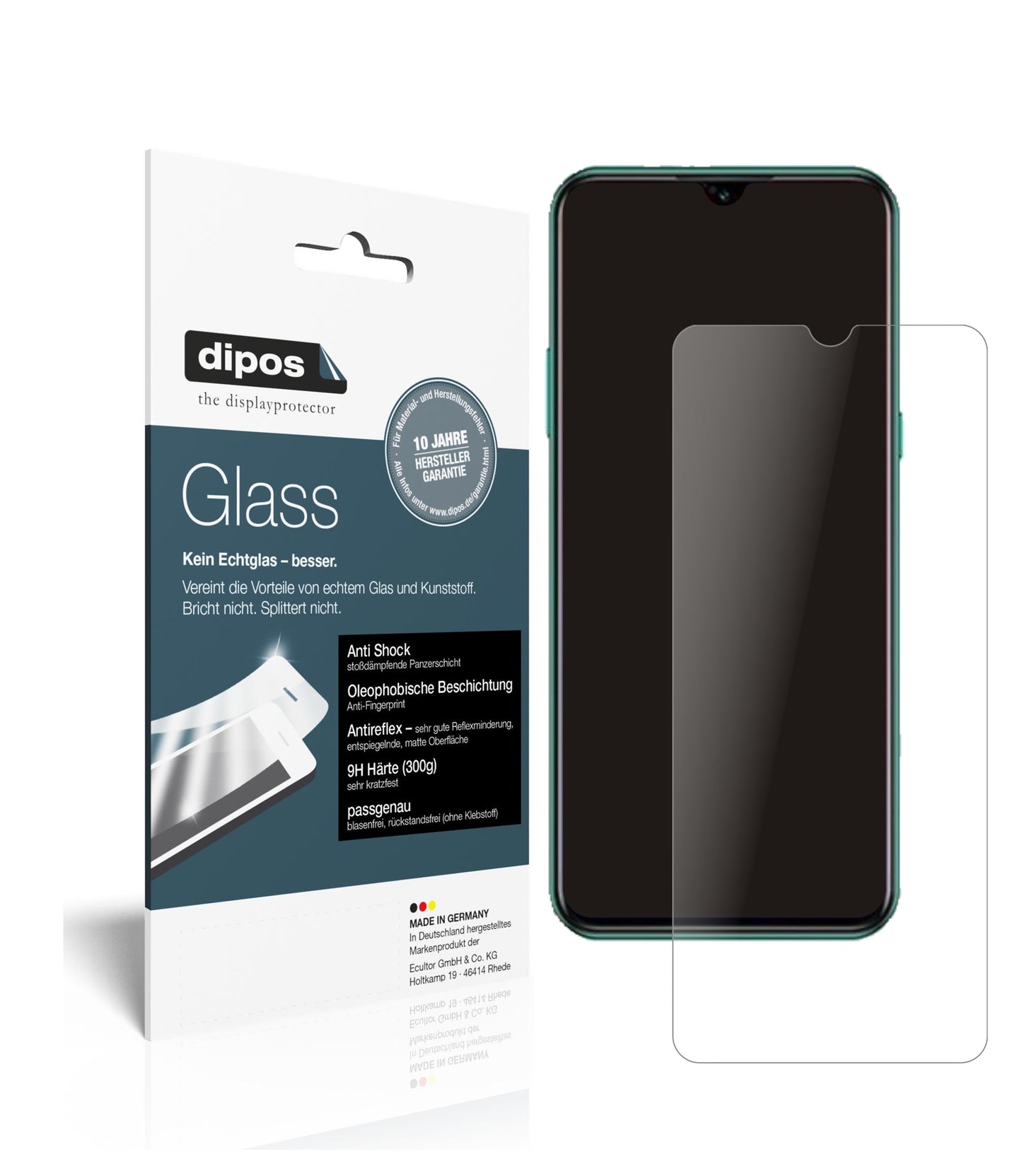 Matte Displayschutzfolie von dipos passend für Doogee X95 (2020), 9H kratzfest und blasenfrei montiert