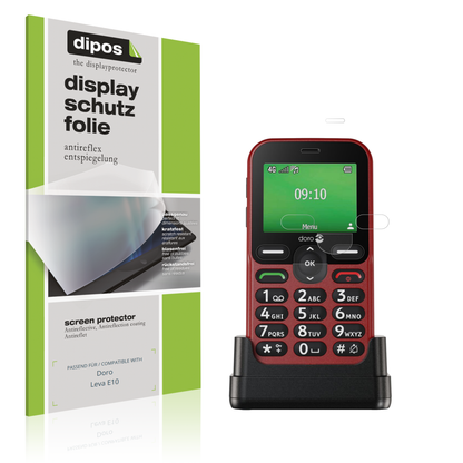 Matte Displayschutzfolie von dipos passend für Doro Leva E10, präziser Zuschnitt und blasenfrei montiert