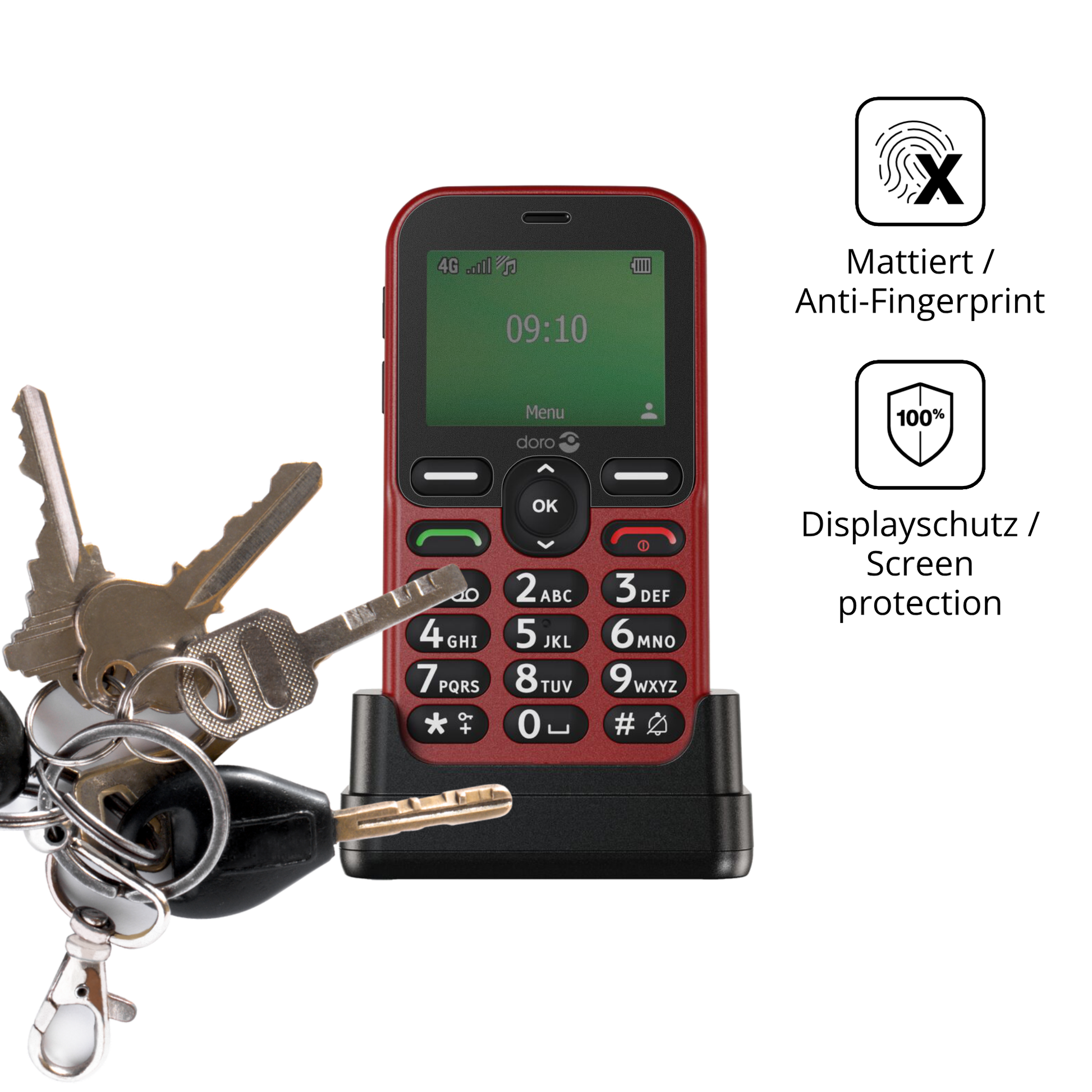 dipos Displayschutz für Doro Leva E10, mattierte Oberfläche, Blickschutzfilter und perfekter Passform