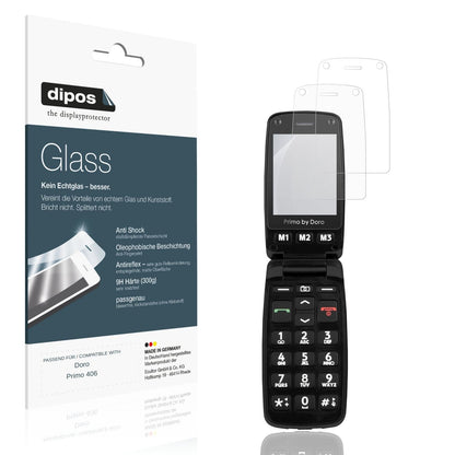 Matte Displayschutzfolie von dipos passend für Doro Primo 406, 9H kratzfest und blasenfrei montiert