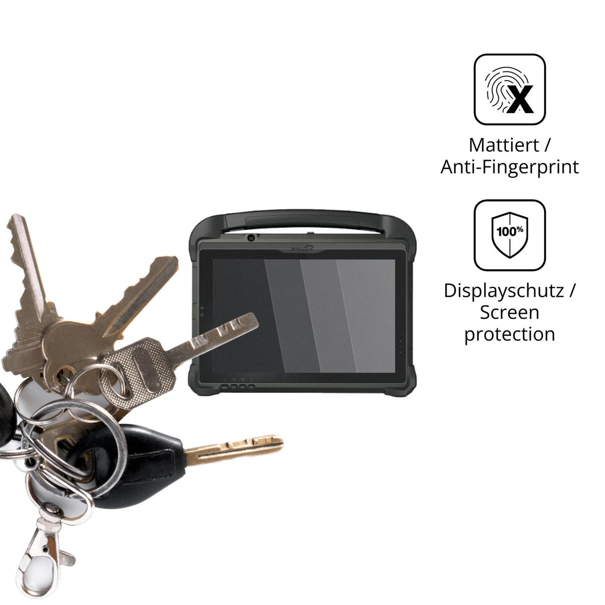 dipos Displayschutz für DT Research DT301YR, mattierte Oberfläche, Blickschutzfilter und perfekter Passform