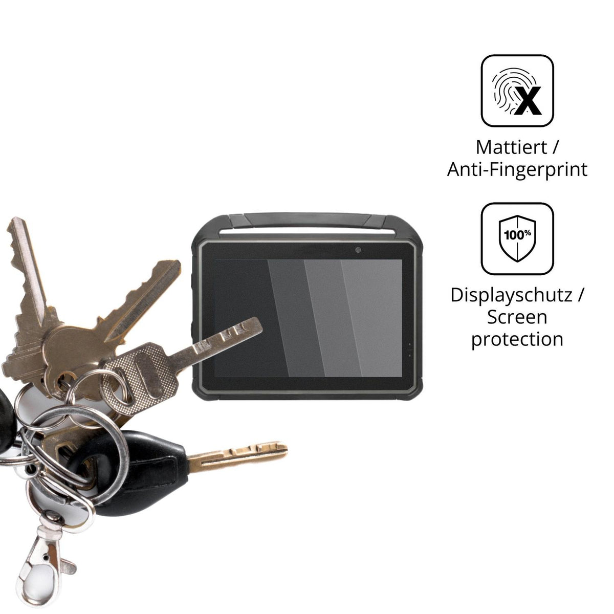 dipos Displayschutz für DT Research DT302RP, mattierte Oberfläche, Blickschutzfilter und perfekter Passform